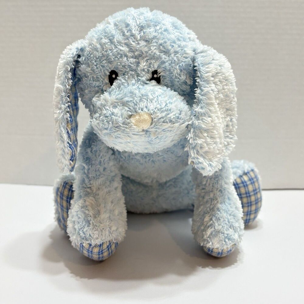Baby Gund Blue Puppy Dog Plush Plaid Feet Stuffed animal Soft Toy 43672